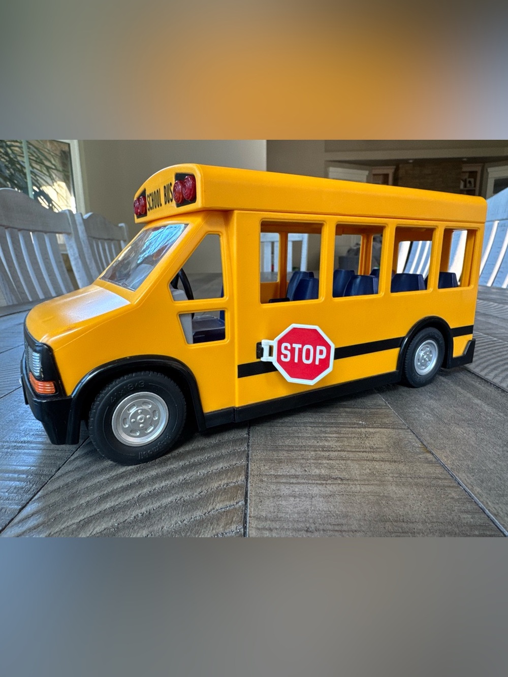 Playmobil School Bus Toy with Stop Sign - Kids Play Vehicle